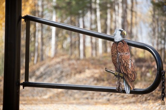 Eagle sculpture on an entrance gate